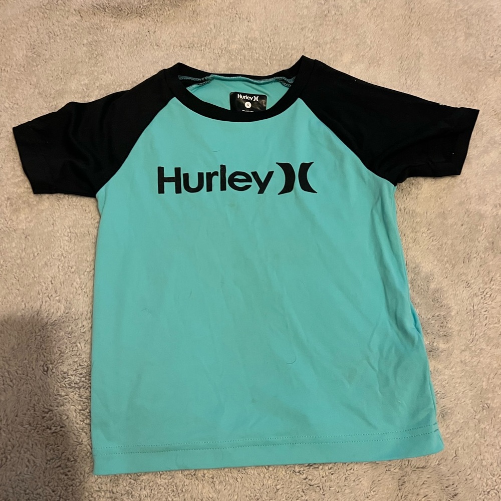 Hurley Blue and Green rash guard T-Shirt